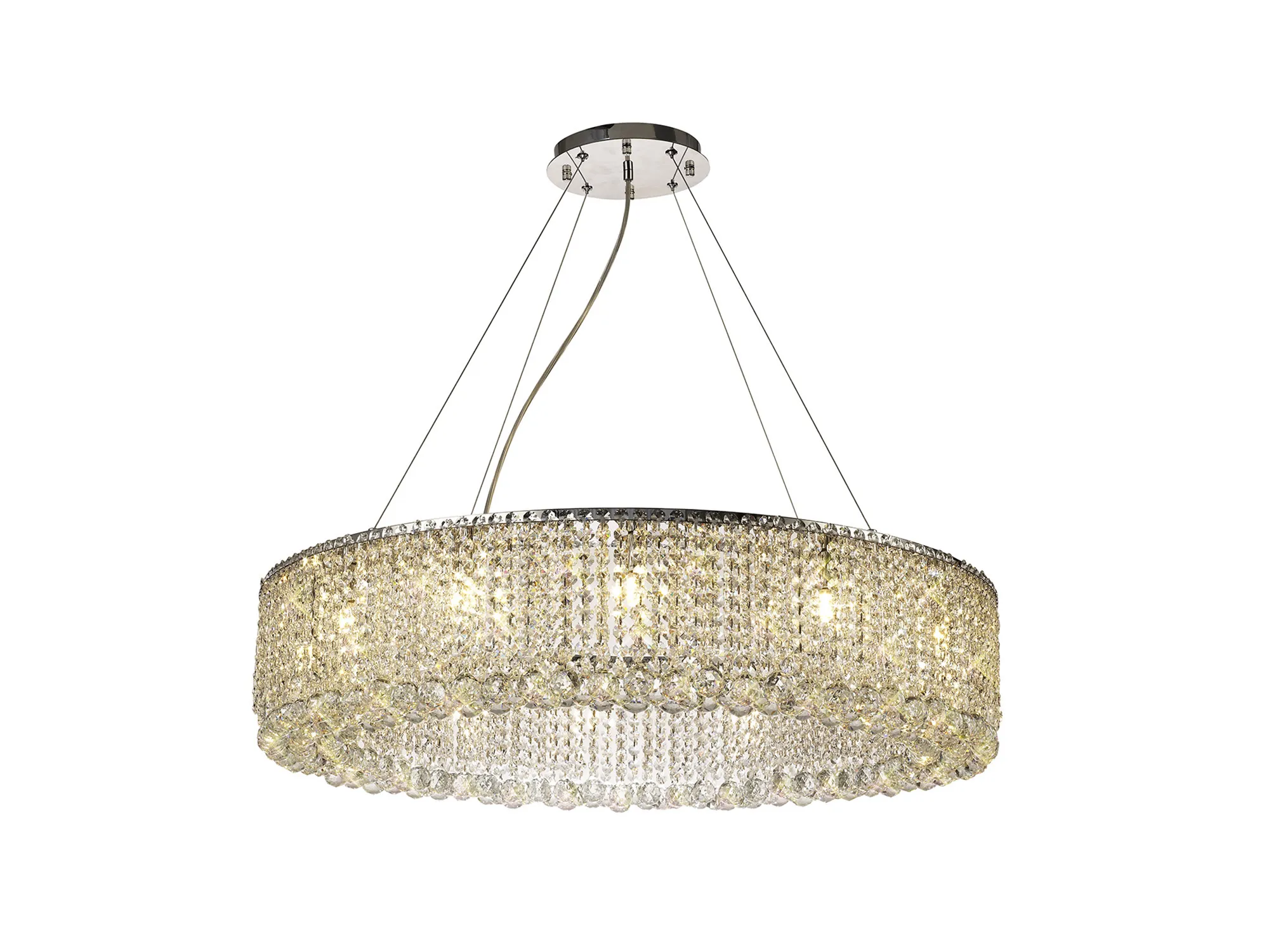 Empire Crystal Pendant Chandelier 12 Light (18.9kg) Polished Chrome IL31731  Diyas Empire